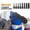 10PCS Cr-Mo Steel Impact Wrench Socket 1/2 Inch Drive Metric  Power Nuts Driver  Socket Removal