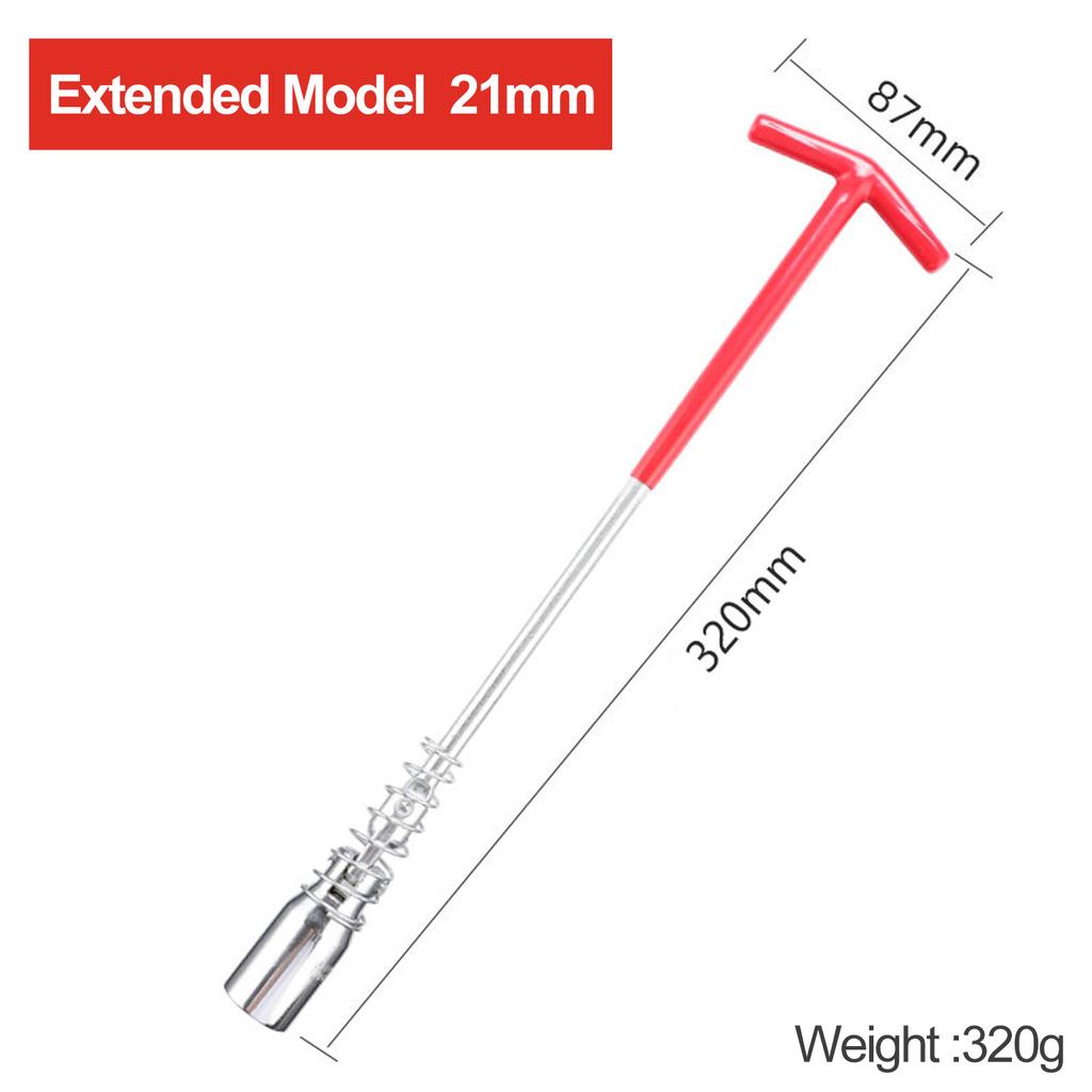 Universal Spark Plug Socket Wrench Set with T-Handle Durable CR-V Steel High Torque round Head for Car & Motorcycle Maintenance