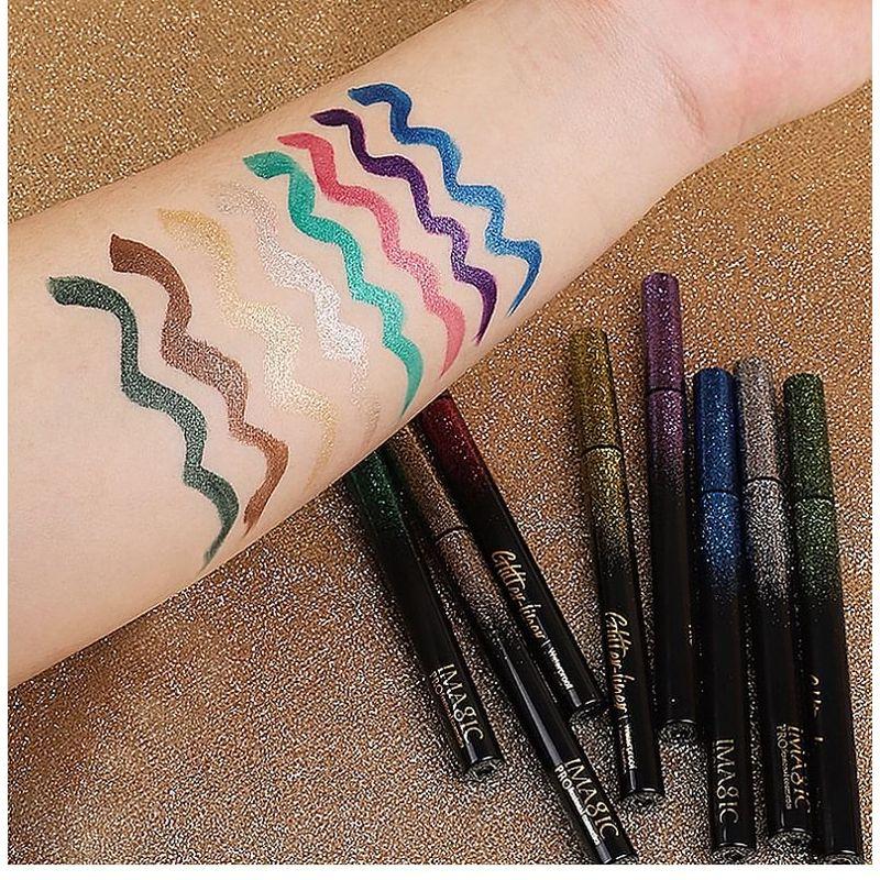 IMAGIC - 8 Farben Glitzer Flüssiger Eyeliner Set