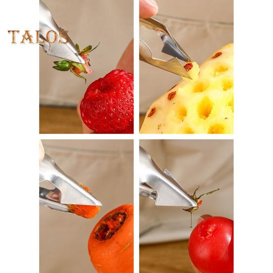 2Pcs Pineapple Eye Remover Stainless Steel Cutter Strawberry Stem Remover Ergonomic Design Rust-Resistant Tool for Kitchen Cafe Bakery