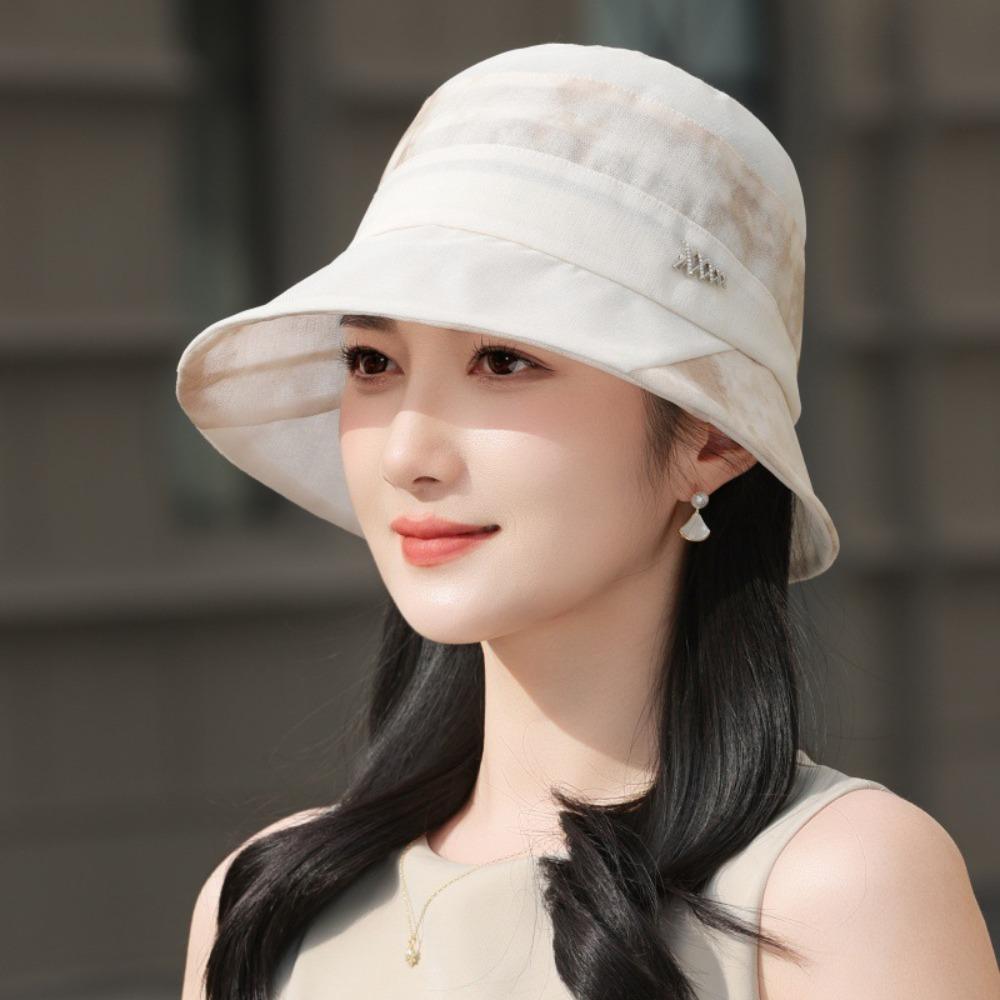 Fashion Casual Sunscreen Hat Breathable Uv Protection Bucket Hat Elegant Fisherman Hat Women