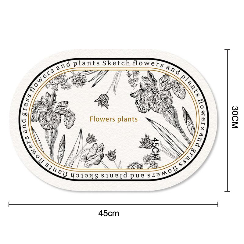 French Print Western Restaurant Heat-Insulating Mats Pu Leather Placemat Waterproof And Oil-Proof Table Mats