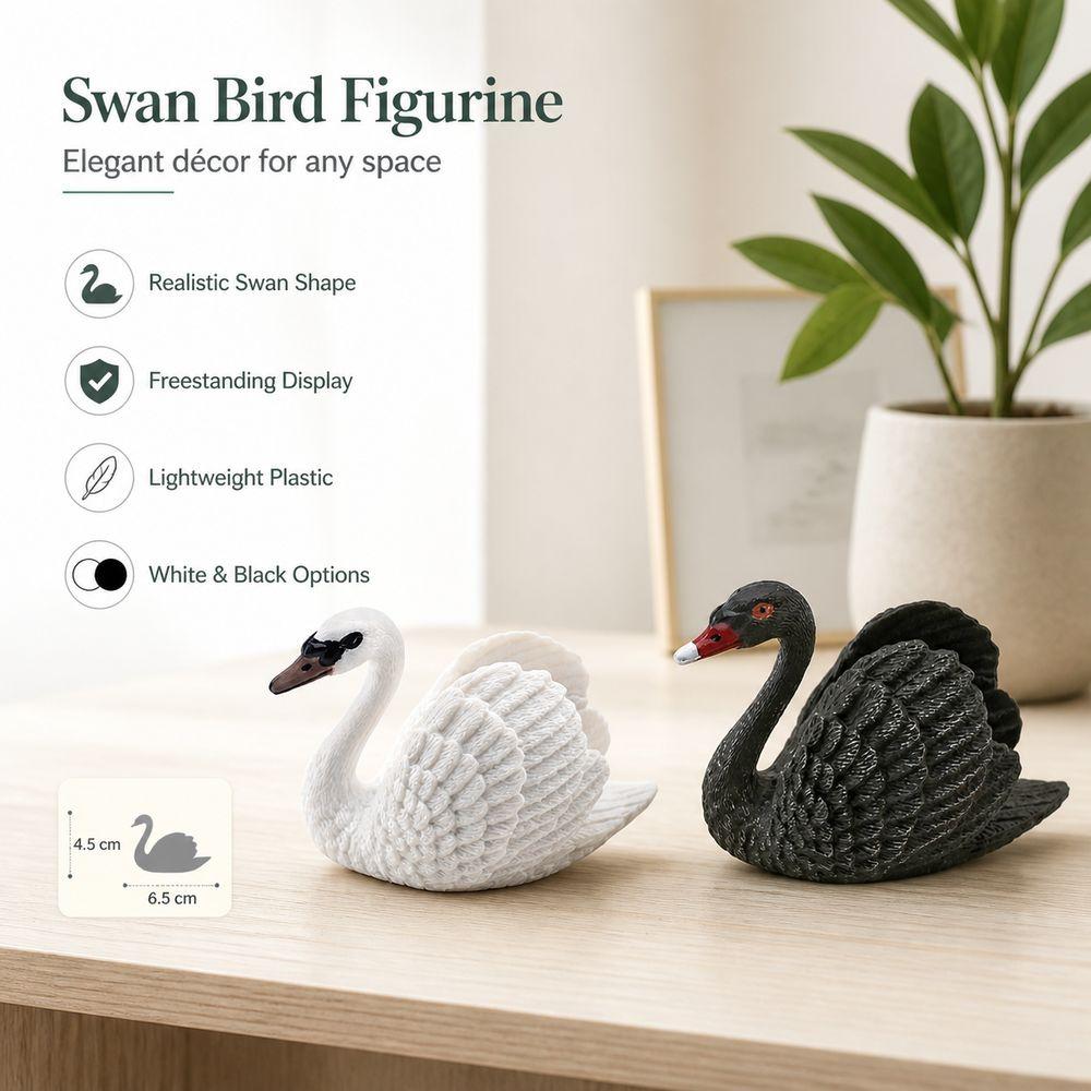 Plastic Swan Figurine Realistic Appearance Bird Figurine Animal Figurine  Bird Lover Collection