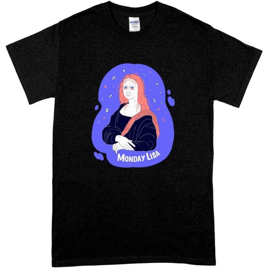 Футболка «Мона Лиза» на понедельник - Хлопковая футболка с арт-принтом - Забавная футболка XXXXXL чёрный