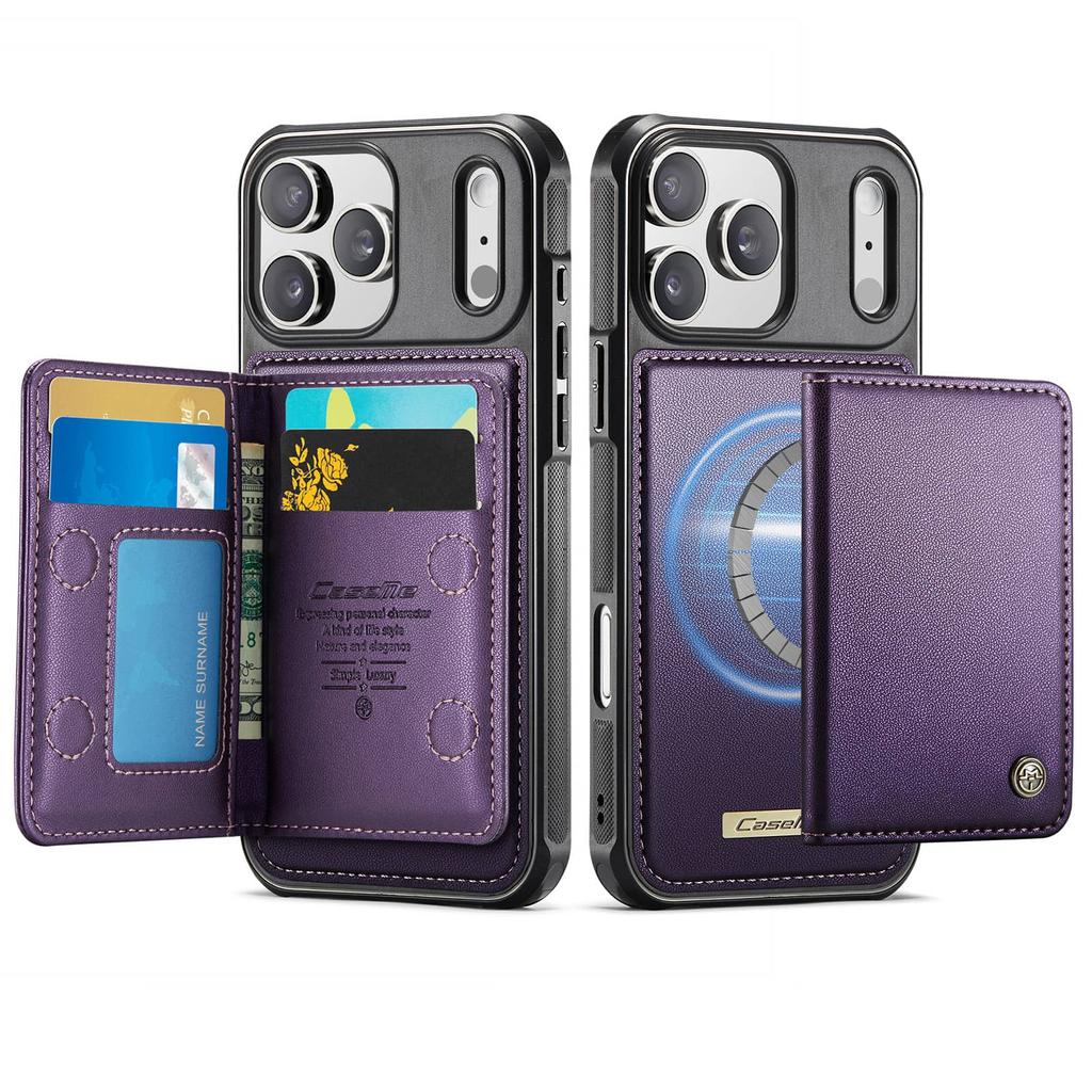 Wallet Case for iPhone 17/Air/16e/15/14/13/12/11 Pro Max 16 Plus Magnetic Card Holder RFID Detachable Kickstand Shockproof Cover