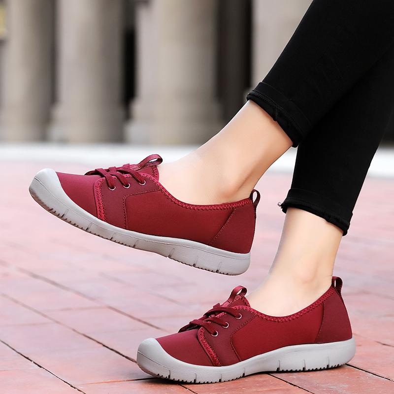 Women Low-cut Flat Shoes Breathable Lightweight Casual Walking Shoes Non-slip Soft Sole Outdoor Footwear for Traveling Driving