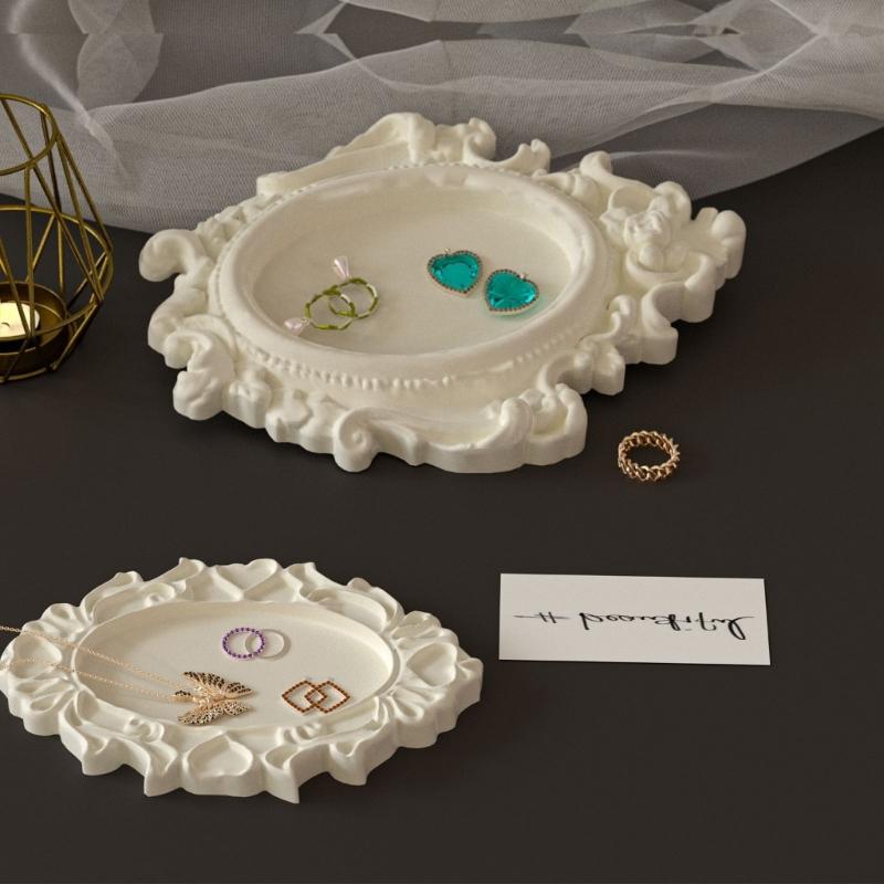 Silicone Crafting Mold With Detailed Renaissances Floral Pattern For Creating Decorative Tray Multipurpose Organizers