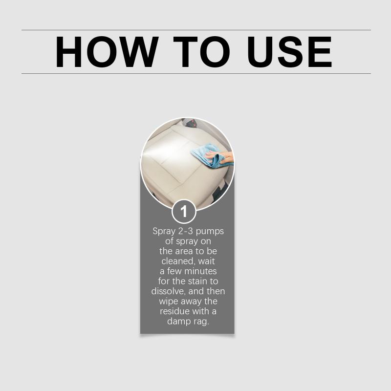 Interior Car Cleaner Spray 100ml Multi Surface Degreaser for Glass Leather Plastic Fabric Fast Stain Odor Removal