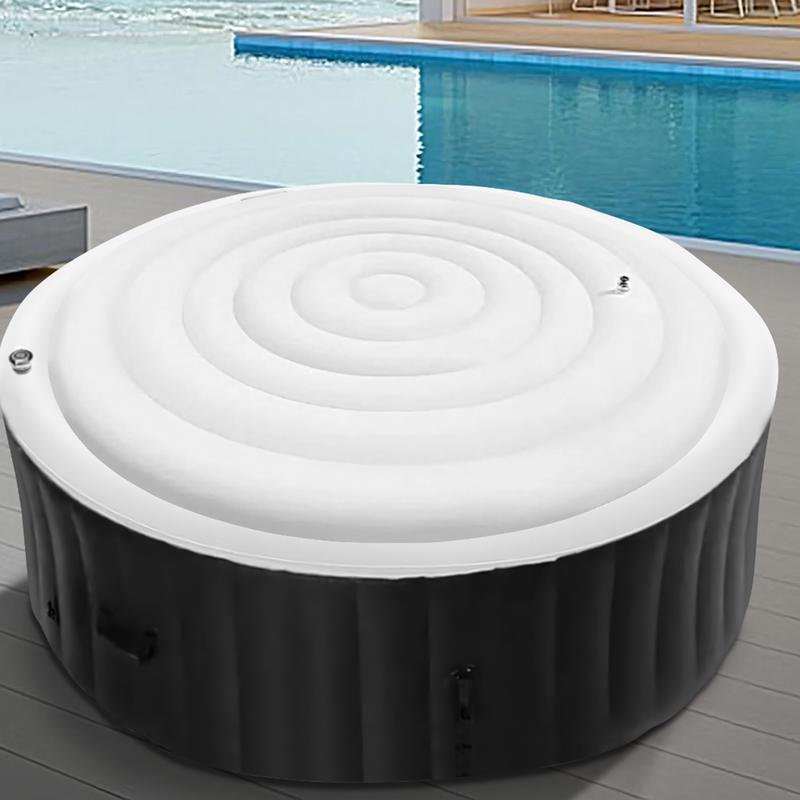 145 Cm Diameter Inflatable Cover Energy Saving Round Hot Tub Lid Outdoor Spa Pool Windproof Rain Overflow Thermal Cover
