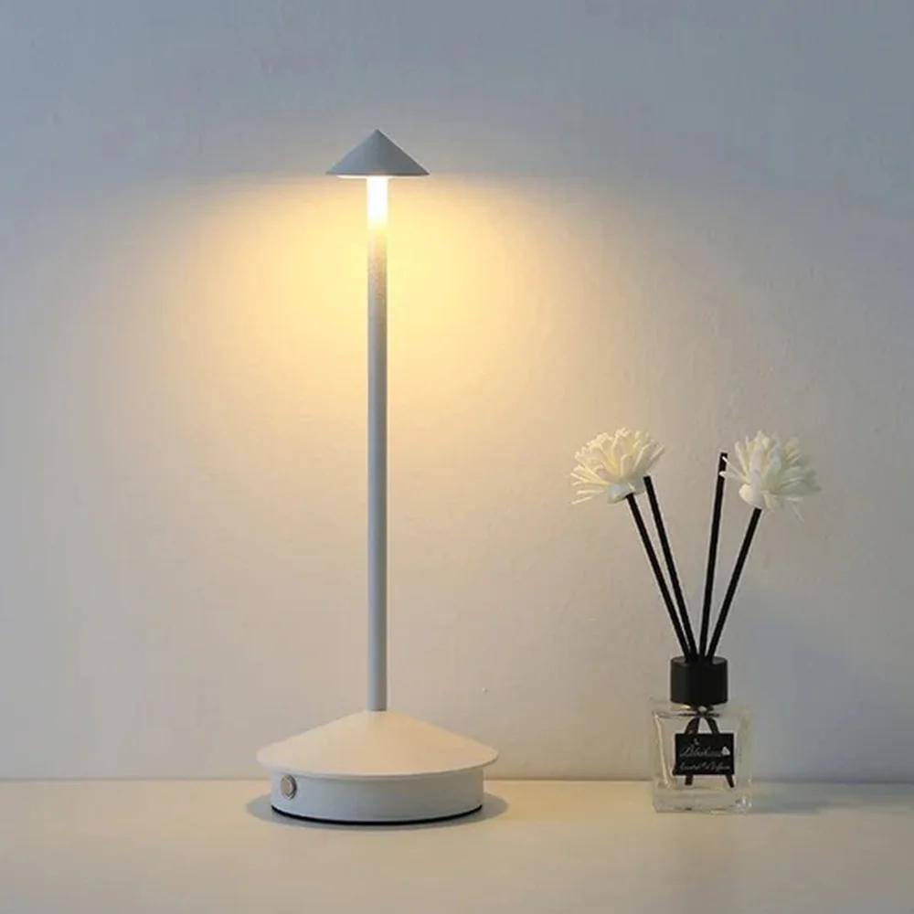 Cordless Table Lamps Portable Rechargeable Outdoor Lights 3 Color Stepless Dimming Battery Powered Bedside Lamp Touch Lamp