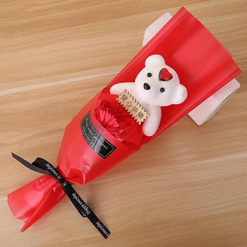 

Искусственная гвоздика Мыло Букет гвоздик с куклой-медведем Подарок на день рождения Подарок на День матери Украшение для дома Свадебное украшение