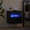 TV Wall Cabinet with LED Black Oak Effect 40 X 30 X 40 Cm