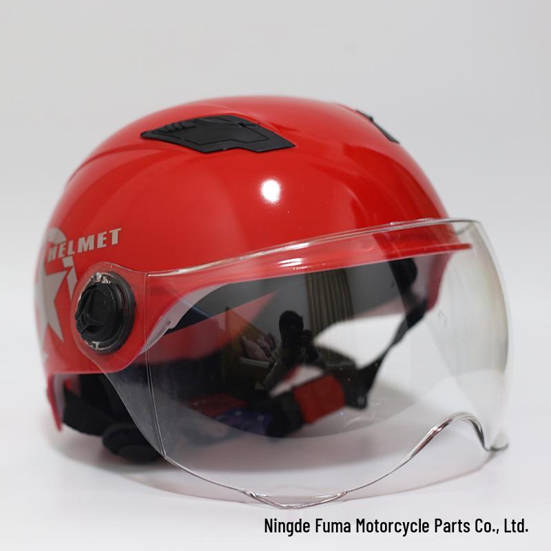 

Захисний шолом для електромобіля - сертифікований GB 3C, літній стиль для велосипедів та Harley червоний