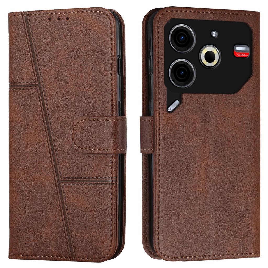 For TECNO Pova 6 Neo Case Magnetic Clasp Stand Leather Phone Cover Line Decor