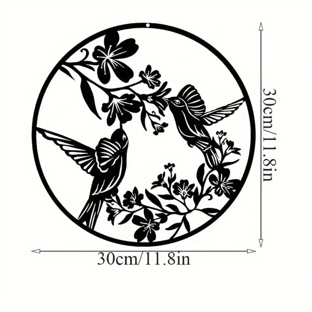 Wandkunst aus Metall mit Zweigen, Blumen und Vögeln, ausgehöhlte Muster, ästhetisches Kunsthandwerk für elegante Wandbehänge und dekoratives Zuhause