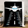 Flannel Fleece Throw Blanket - Aviation Alphabet Airplane Print, 100% Polyester Non-Woven Fabric, Contemporary Style, All-Season