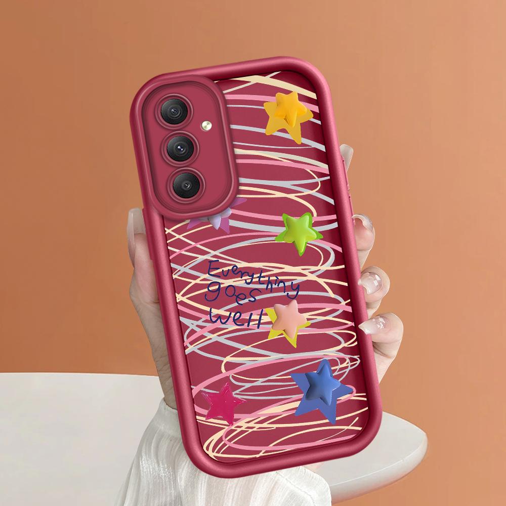 Weiches Silikon-Telefongehäuse mit quadratischem Leiterdruckmuster, vollständige Abdeckung, Kamera, stoßfestes Schutzgummigehäuse für Samsung