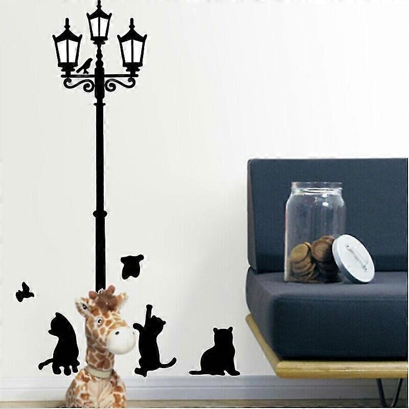 Creative Diy Popular Ancient Lights Cat And Bird Wall Stickers Cartoon Wall Murals Home Decor Room Decal Wallpaper For Children