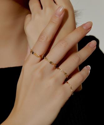 Helene Jewelry 14K Almond Chain Ring