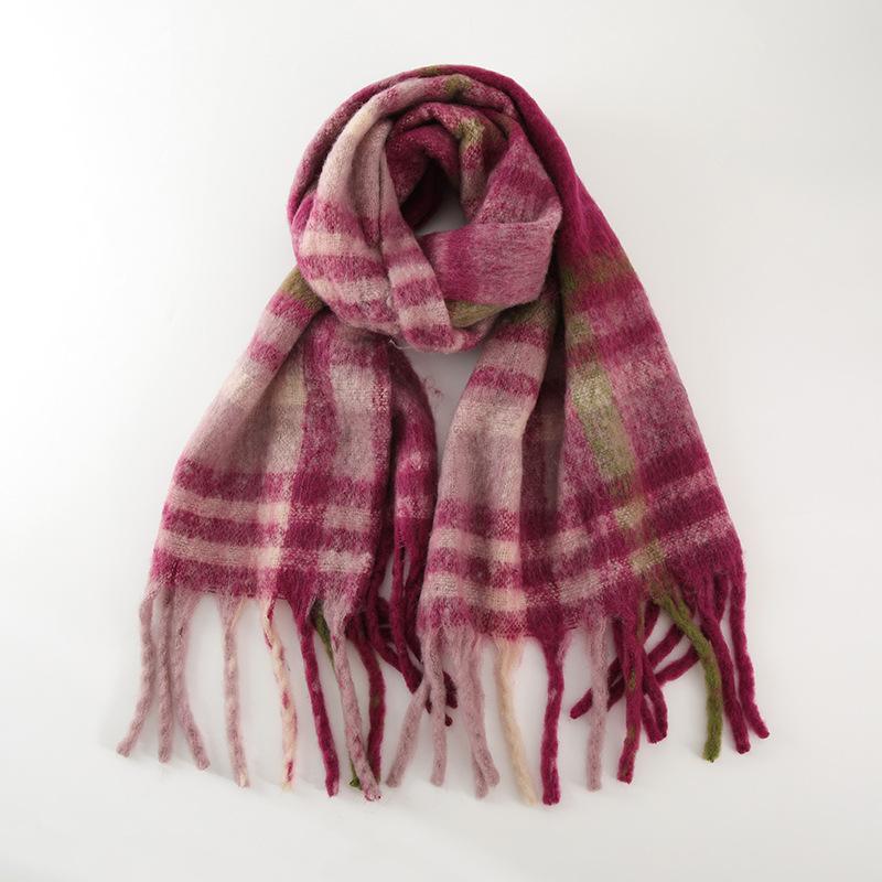 Winter New Women's Soft Imitation Cashmere Plaid Scarf Retro Scarf Women