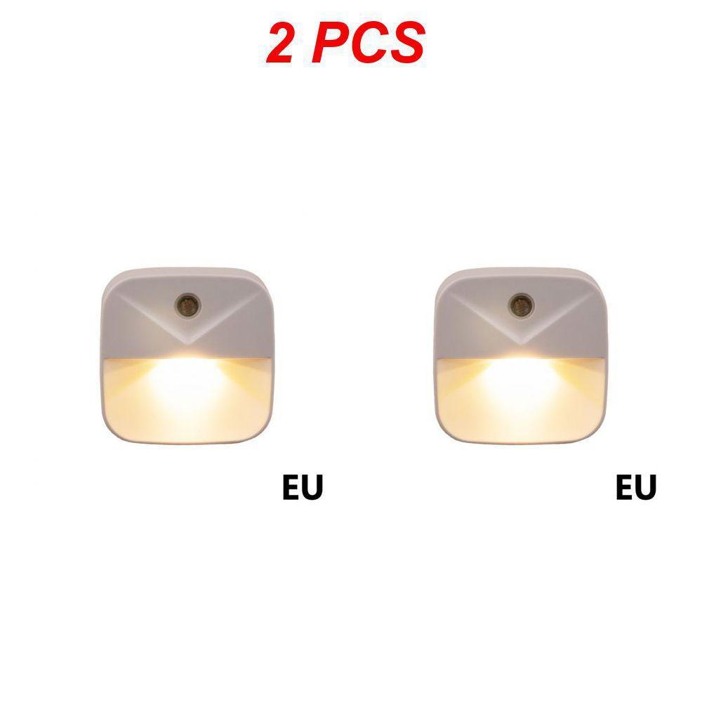 Mini Cute Wall Plug-in LED Night Light Auto Sensor Bedside Lamp For Bedroom Kid's Room Hallway Corridor Stairs EU/US 110V 220V
