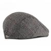 British Style Plaid Flat Cap for Men Women Autumn Winter Warm Woolen Beret Hat Retro Newsboy Cap Middle-aged Elderly Casual Duckbill Hat