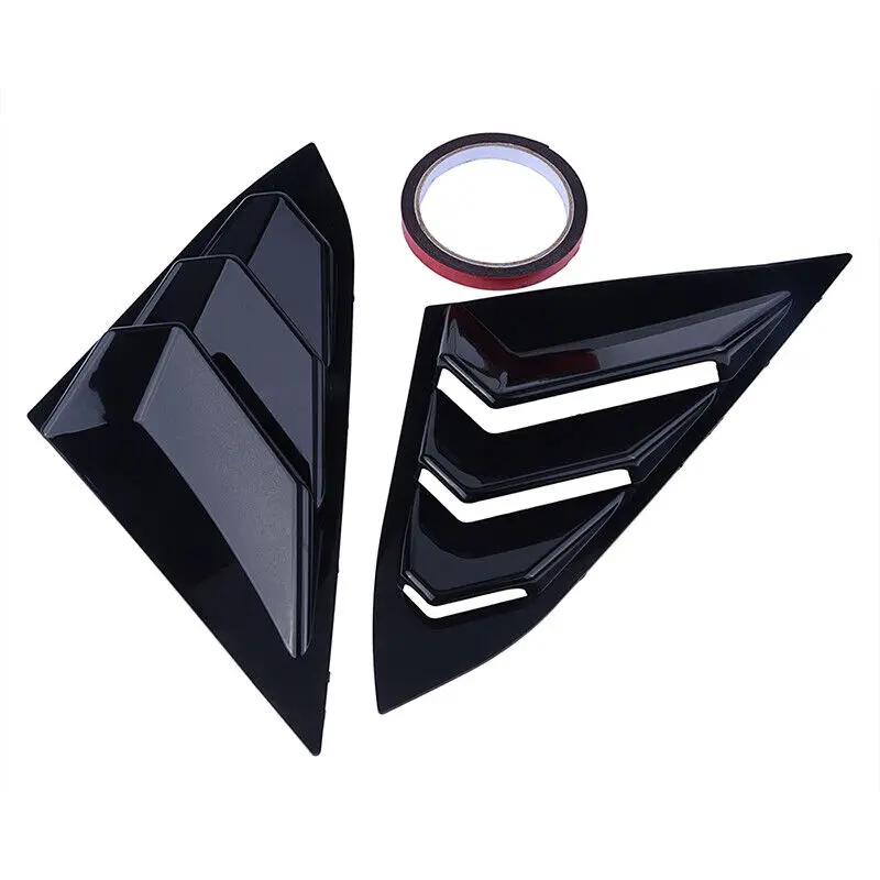 For Honda Civic Sedan 10th Gen 2016-2020 Car Sticker Rear Side Window Louvers Air Vent Scoop Shades Cover Trim Blinds Carbon