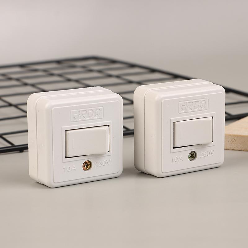 10Pcs Hand-Held Bedside Switch Square Flat Button Single Control Switch Wiring Button Rocker