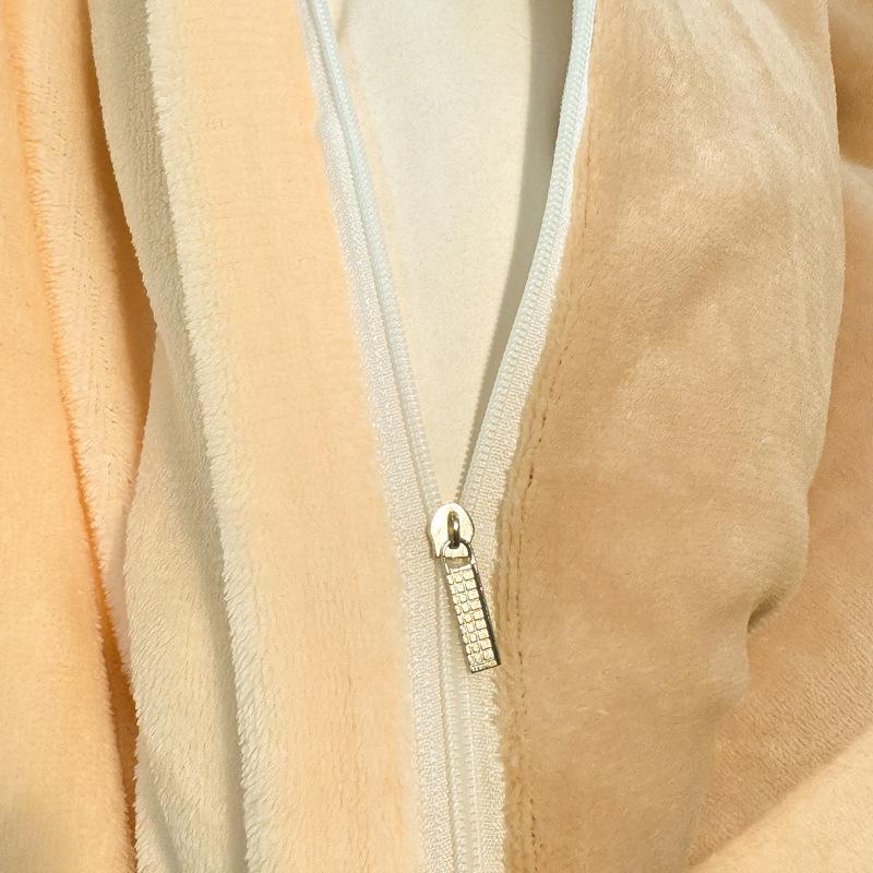 Thickened Milk Fleece Solid Color Contrasting Color Double-Spell Four-Piece Set