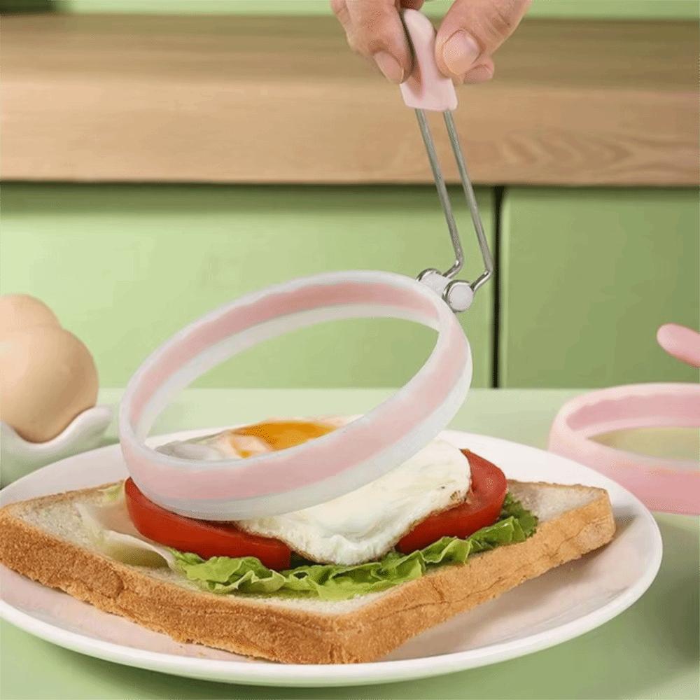 2 Pieces Heat-resistant Round Fried Eggs Mold Scald-proof Handle Muffin Mold Omelet Mold  Cookies