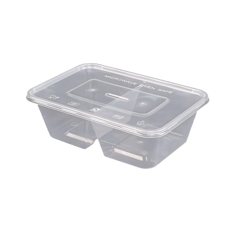 Jiwanggu 950ml Divided Disposable Takeout Food Containers with Lids (300 Sets)