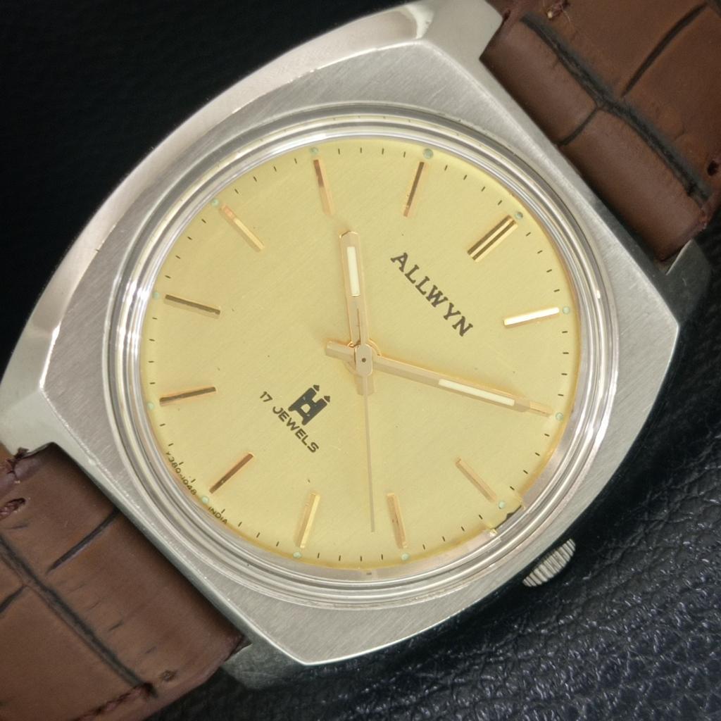 ВИНТАЖНЫЕ МУЖСКИЕ ЧАСЫ ALLWYN С РУЧНЫМ ЗАВОДОМ 6300A ИНДИЙСКИЕ ЗОЛОТИСТОГО ЦВЕТА a703960-1