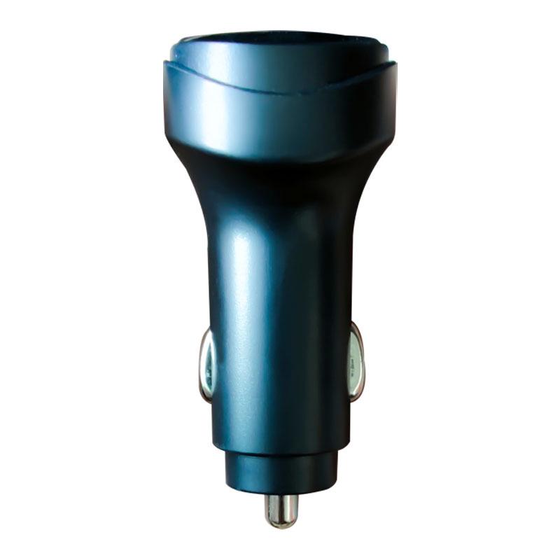 KC08 Car Charger: 3-in-1 Retractable Cable with Quick Charge and Voltage Display
