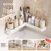 Ecocoyikeke Bathroom Storage Rack, Toilet Organizer Without Drilling, Wall-Mounted Corner Shelf for Washroom E24204 White