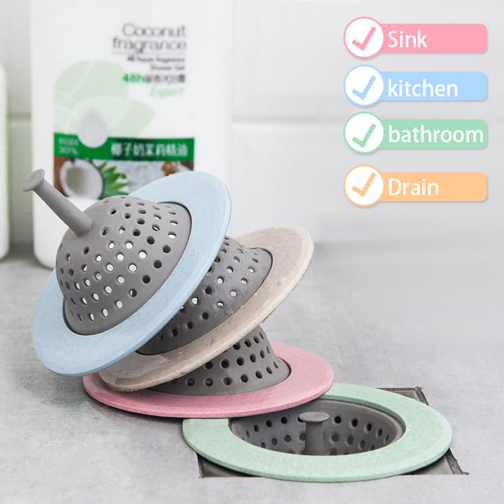 Silicon anti-înfundare Scurgeri pentru chiuveta de baie dopuri pentru cadă Filtru de păr Opritor pentru baie Scurgere în podea Accesorii pentru bucătărie