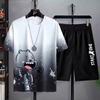 Men's New Summer Suit Casual Splicing Round Neck Half Sleeve Sports Plus Size Men's Clothing