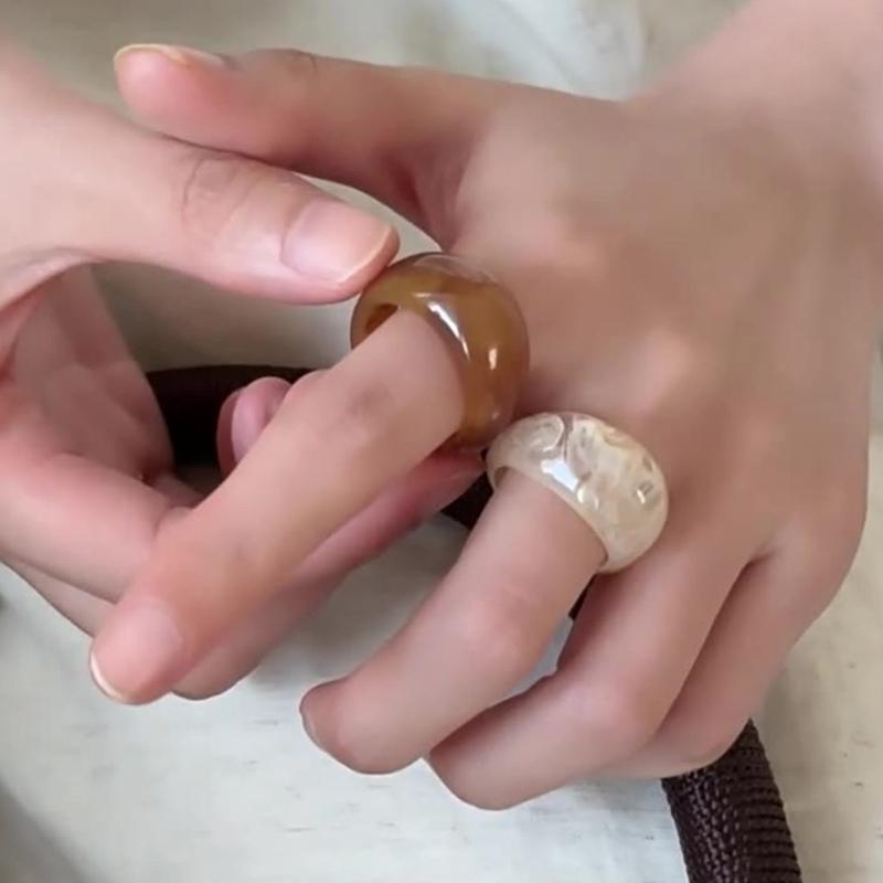 Dicke Stapelbare Kuppel Harzringe Bunte Dicke Kuppel Acrylharzringe Trendige Stapelbare Ringe Schmuck Geschenk