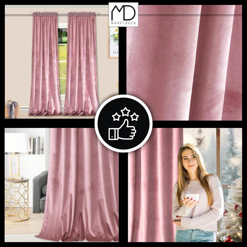 Velvet curtain on a ribbon - pink