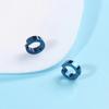 Punk Blue Cartilage Ear Clip Set 1Pair, Stainless Steel Anime Themed No Hole Earrings For Cosplay Costume Accessories