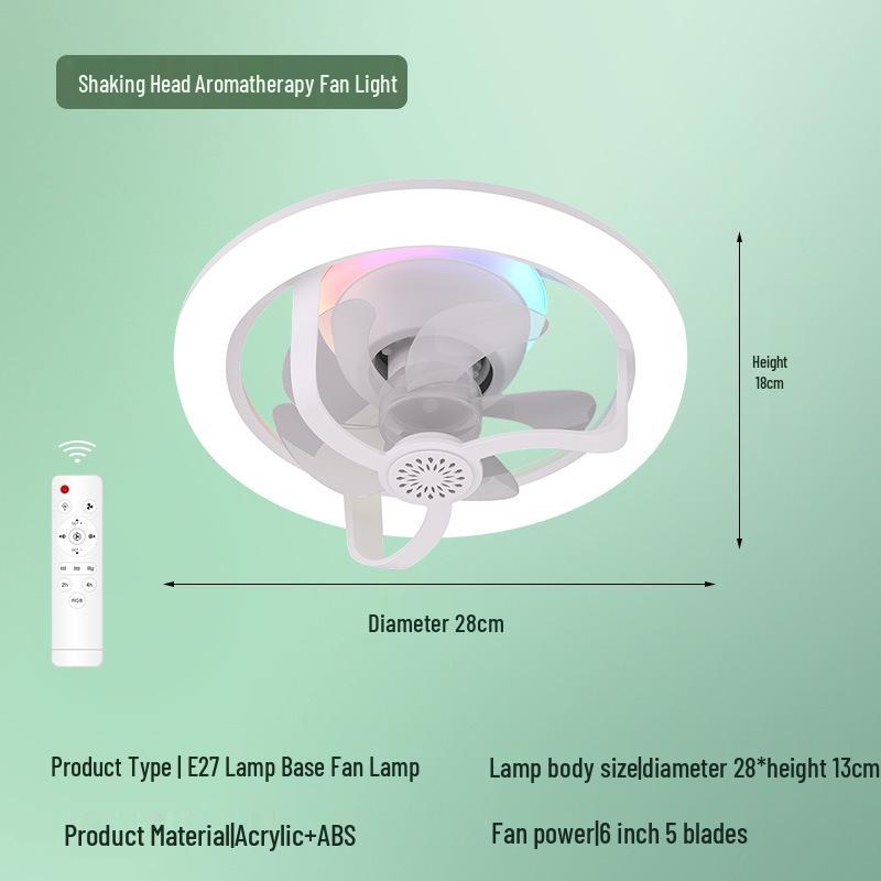 360° Oscillating Aroma Diffuser Ceiling Fan Light: Minimalist, Ultra-Quiet for Hall, Restaurant, Bedroom