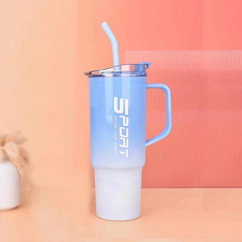 

Portable 40Oz Cup Tumbler with Handle Kawaii Water Bottle Water Bottle Sports Water Cup Plastic Cup in Summer Car Mug