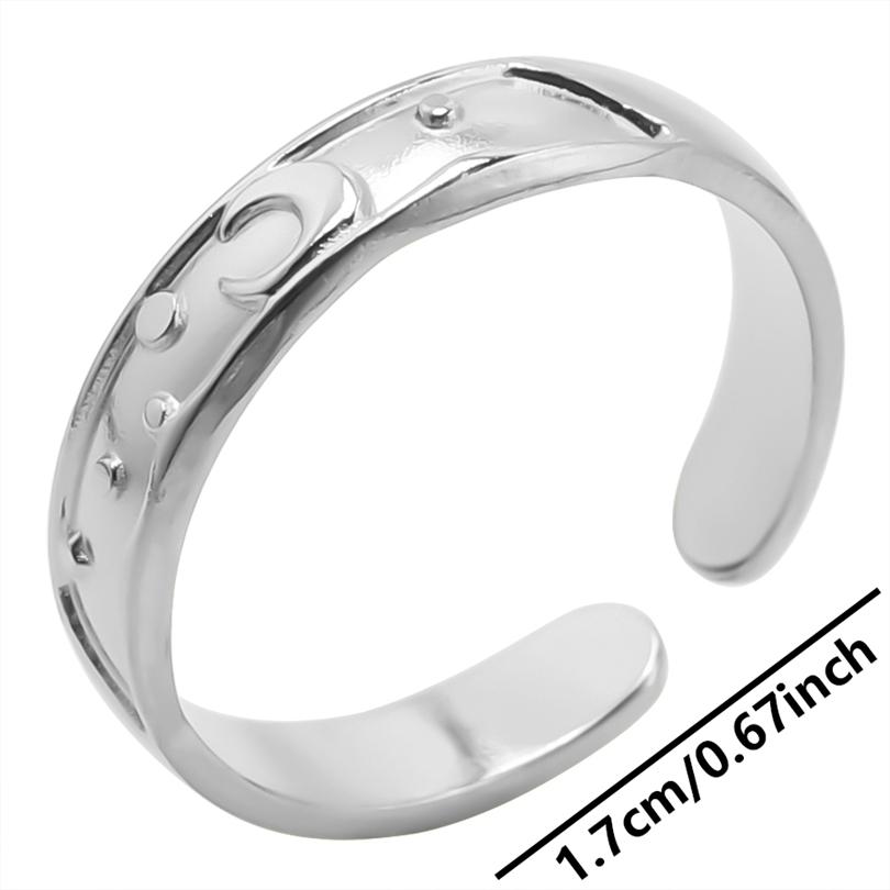1pcs Crown Heart Shell Charm Ring Two/Three Layered Adjustable Stainless Steel Rings For Women Men Accessories Vintage Jewelry