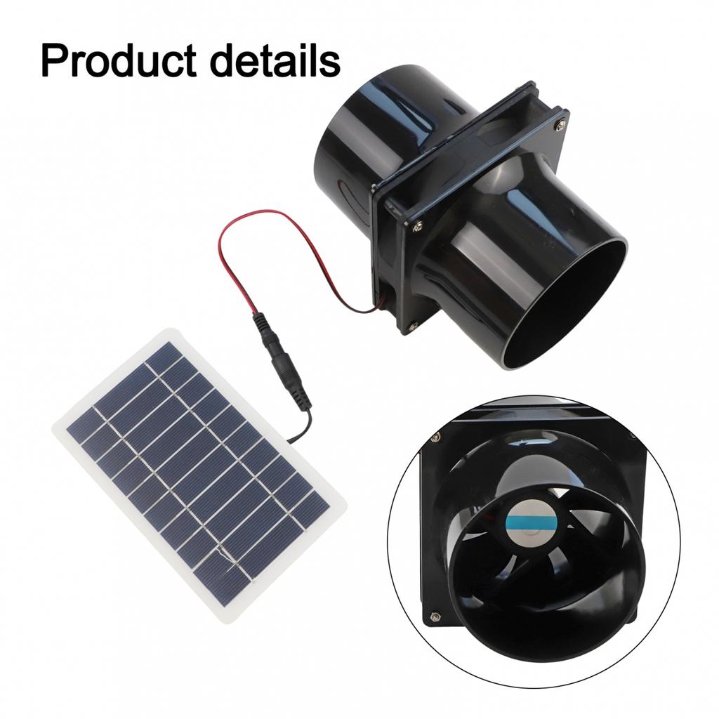 Effizienter Luftstrom 12V Lüfter Runder Kanalventilator Solar Abluftventilator