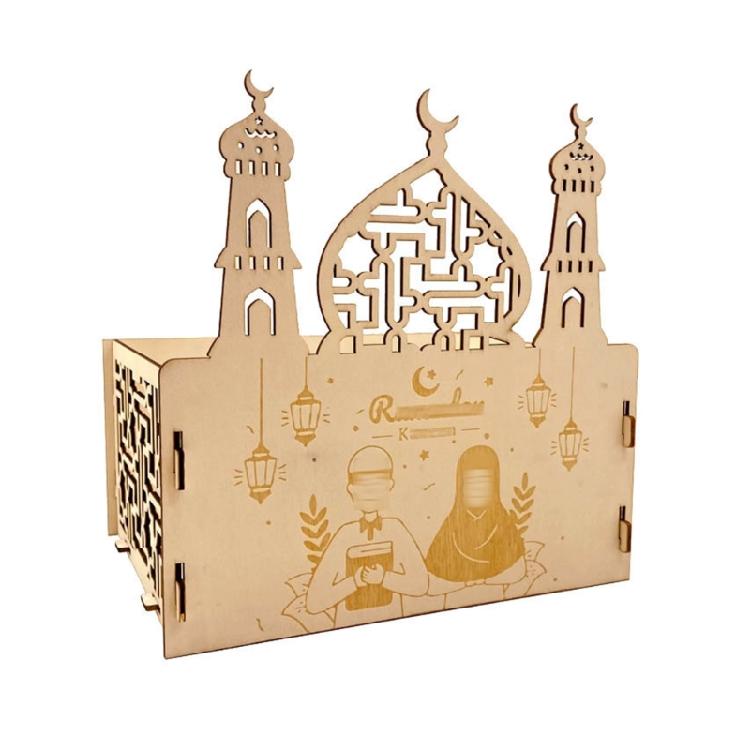 Eid Wood Ornaments Hollow Moon Stars Indoor Restaurant Dining Room