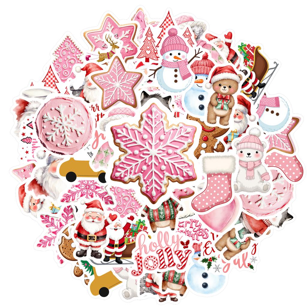 35pcs Cartoon Snowman Stickers Cute Winter Diy Stickers Funny Stickers For Laptop Luggage Scrapbook Diary Sticker Guitar