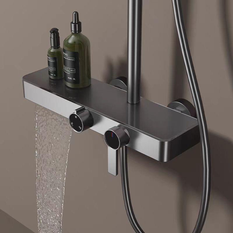 Lyxigt Regnduschhuvud i Helkoppar med Stor Förvaring och Justerbar Temperaturkontroll