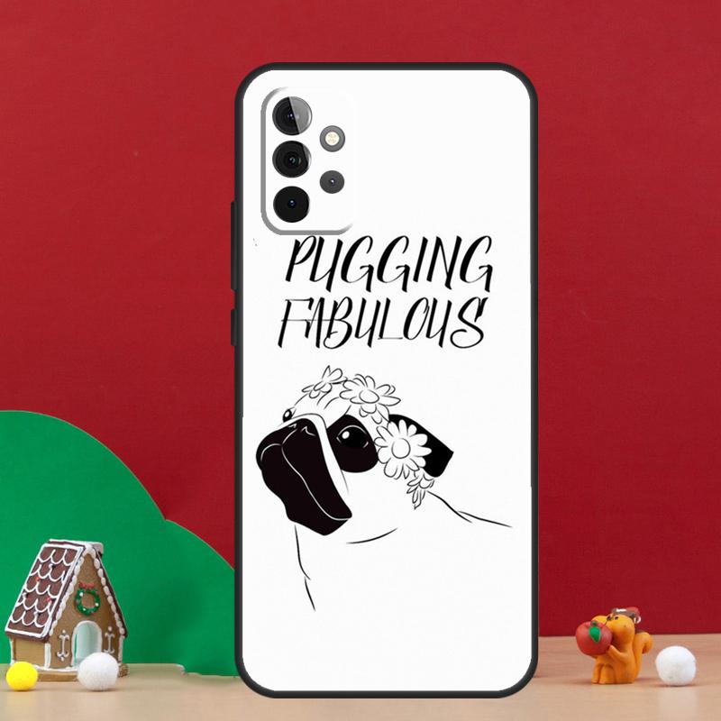 Funny Cartoon Pug Case For Samsung Galaxy A54 A06 A16 A26 A36 A56 A53 A32 A52 A33 A13 A55 A35 A15 A14 A34 A17