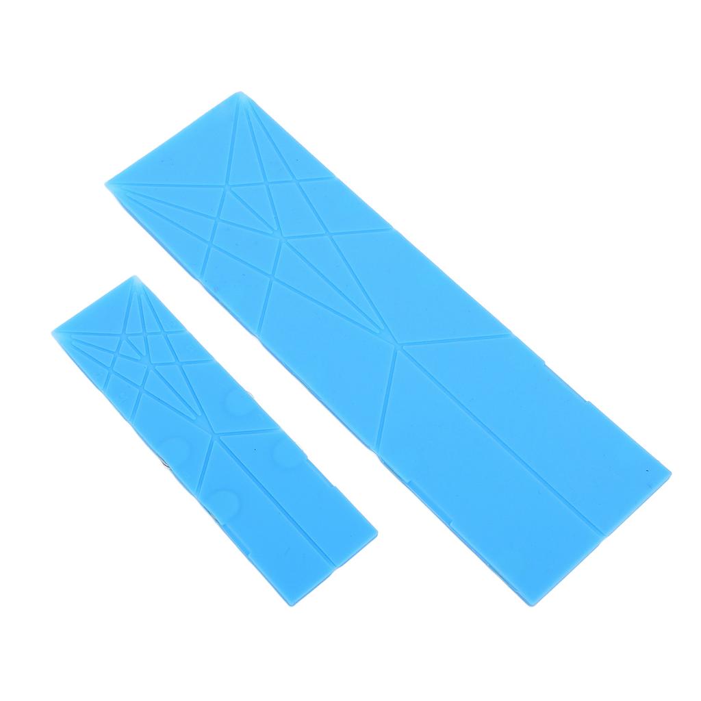 2pcs Magnetic Flat Measuring Spoon 3 in 1 Multifunctional Folding Kitchen Flat Measuring Spoon Large and Small Size Blue