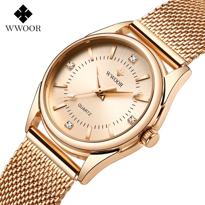 WWOOR Women's Mesh Band Quartz Waterproof Watch