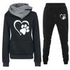 Spring and Autumn Winter Casual Sportswear Set with Love Letter Printed Women's Hoodie and Sweatshirt Set Trendy